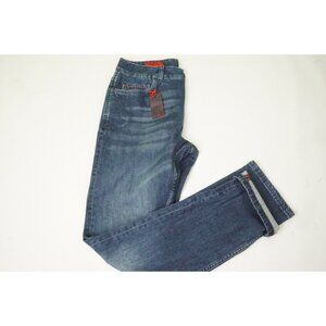 Isaia Napoli Medium Wash Selvedge Cotton Blend Mens Denim Jeans 32 Brand New